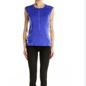 Athleta Pacificia 2.0 Short Sleeve Athletic Shirt, Deep Purple Blue XL